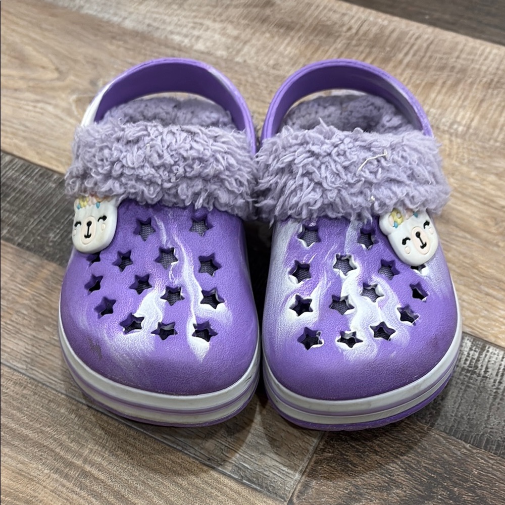 Koala Kids Purple Slippers with Plush Lining and Ventilation